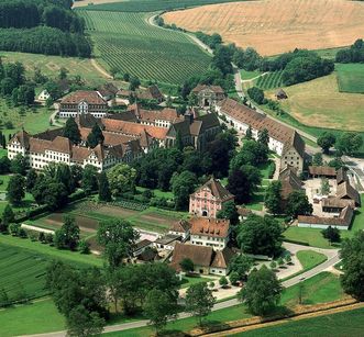 Kloster und Schloss Salem aus der Luft 1983