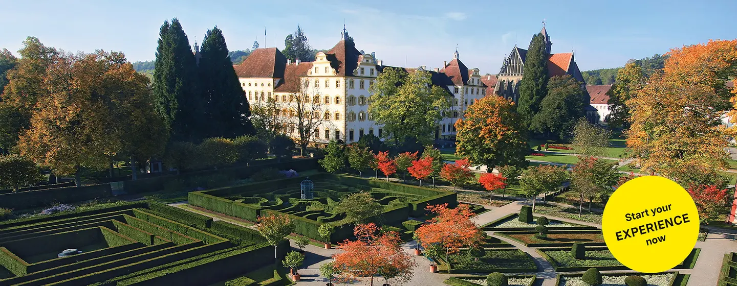 Motiv: Staaliche Schlösser und Gärten Baden-Württemberg, Illustration: JUNG:Kommunikation GmbH Salem Monastery and Castle, advertising banner for the app "Monument BW"