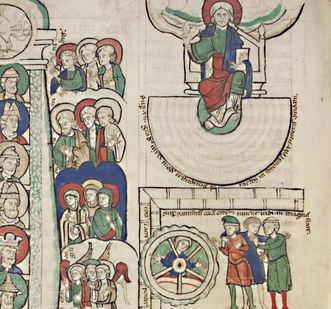 Miniatur, Ausschnitt, Liber scivias, Zwiefalten und Salem, Ende des 12. Jahrhunderts und um 1220