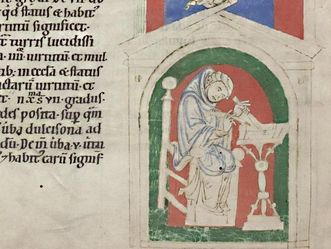 Miniatur, Ausschnitt, Liber scivias, Zwiefalten und Salem, Ende des 12. Jahrhunderts und um 1220