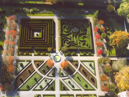 Kloster und Schloss Salem, Barockgarten Luftaufnahme