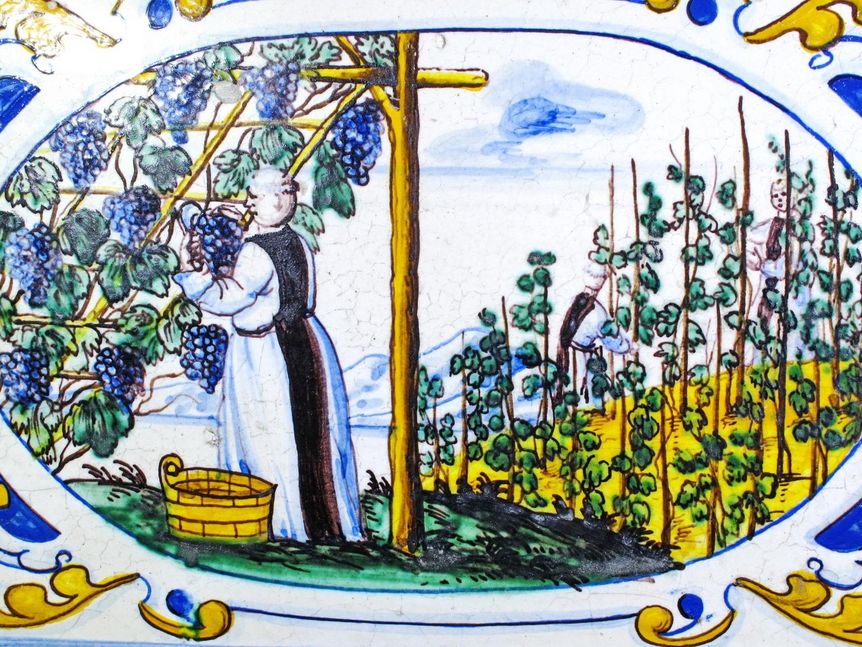 Kloster und Schloss Salem, Detail des Kachelofens im Speisesaal