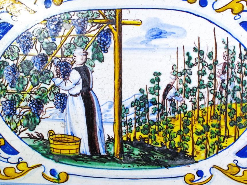 Kloster und Schloss Salem, Detail des Kachelofens im Speisesaal