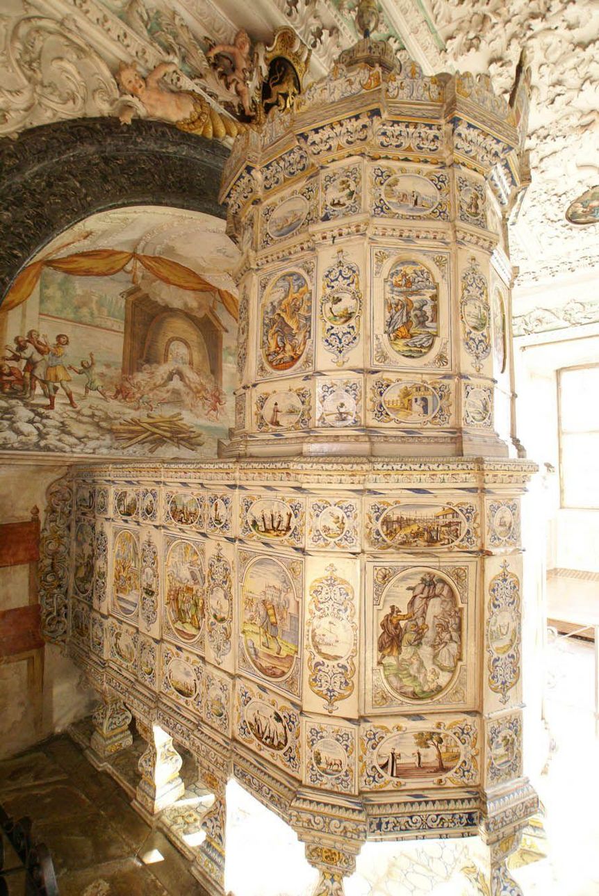 Kloster und Schloss Salem, Sommerrefektorium, Kachelofen