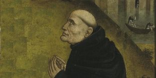 Bernhard von Clairvaux, Ausschnitt aus einem Tafelbild von 1485