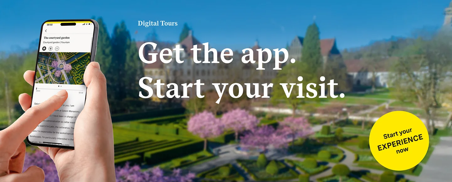 Salem Monastery and Castle, advertising banner for the app "Monument BW"