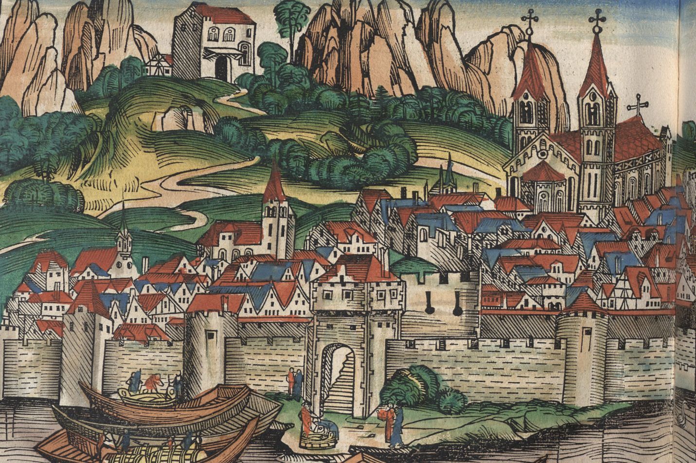 Konstanz, Holzschnitt aus der Weltchronik von Hartmann Schedel, München, Bayerische Staatsbibliothek, Rar. 287, Bl. 240v
