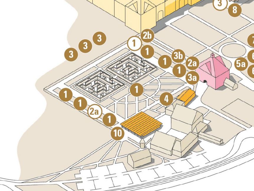 Kloster und Schloss Salem, Plan des Baumrundgangs, Station 1
