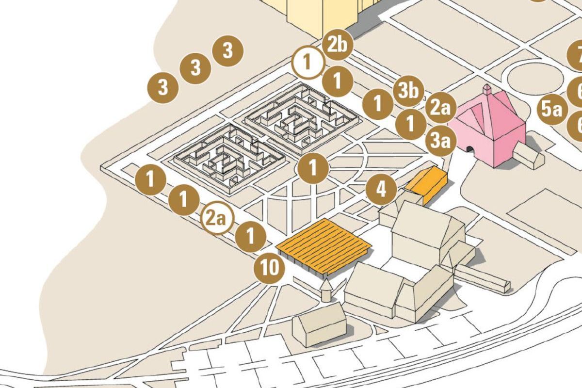 Kloster und Schloss Salem, Plan des Baumrundgangs, Station 1
